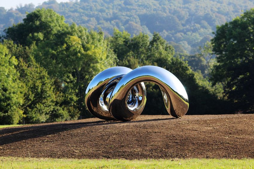 mirror stainless steel monumental sculpture-Unwind in uk