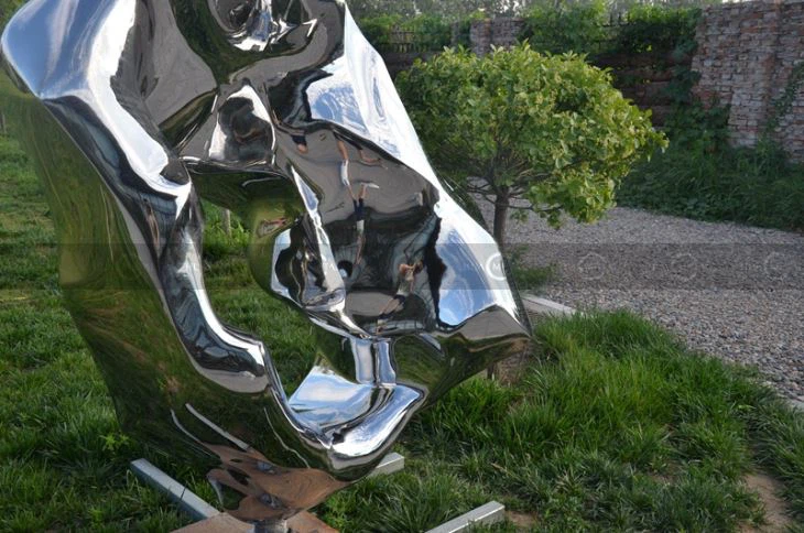 mirror-refelection-stainless-steel-rock-monument-art-sculpturepolished stainless steel sculpture-rock